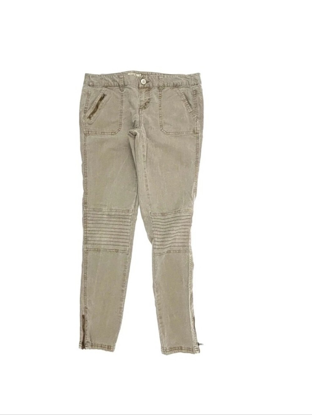 Mossimo Slim Moto Ankle Zip Pants in Taupe Grey sz 15